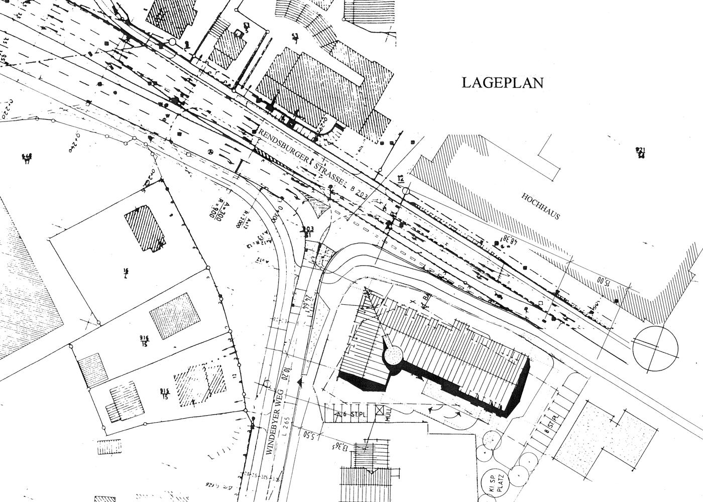 ZeichnungLageplan Wohnungen Rendsburger Straße in Eckernförde