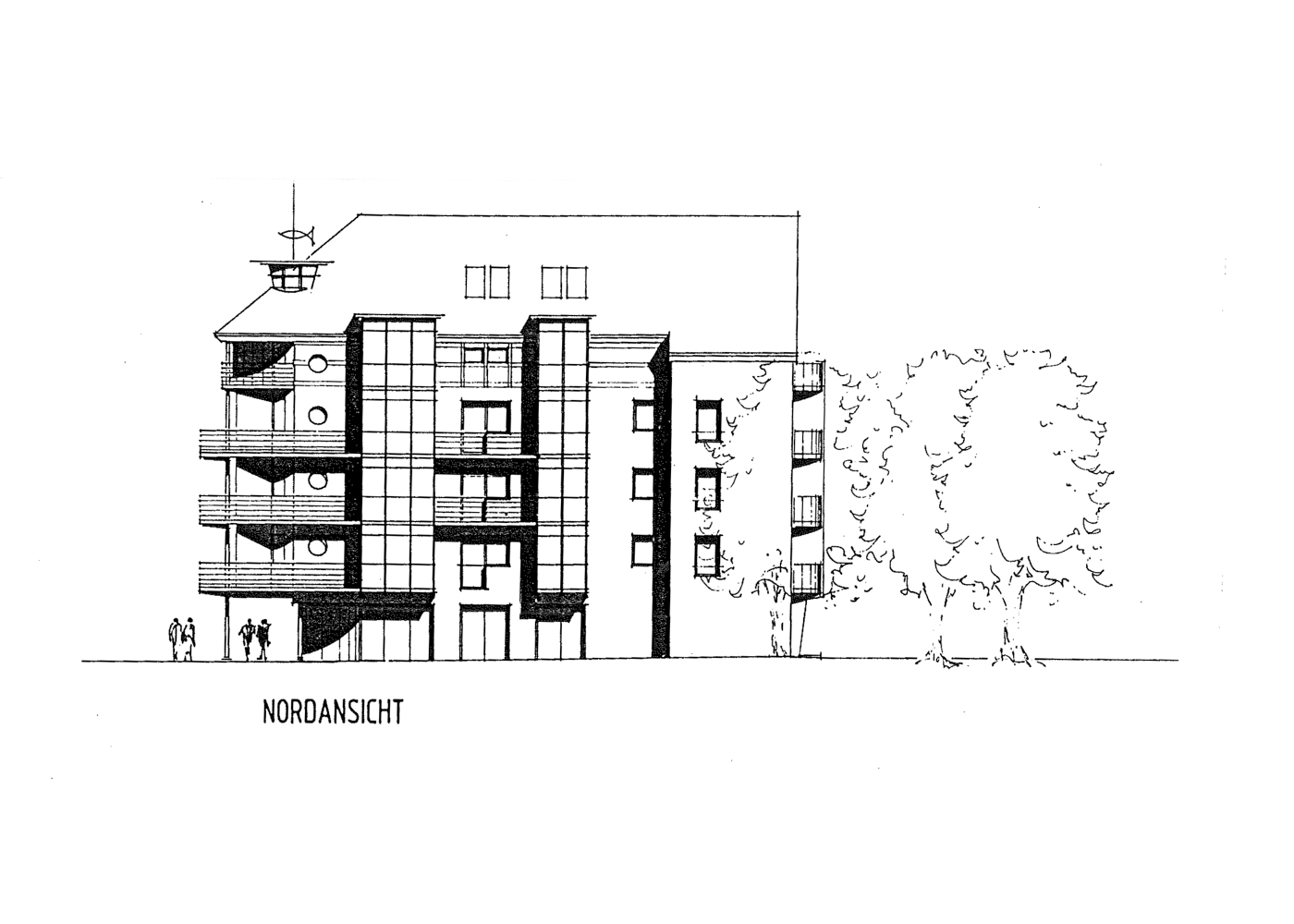 Zeichnung Nordansicht Wohnungen Rendsburger Straße in Eckernförde