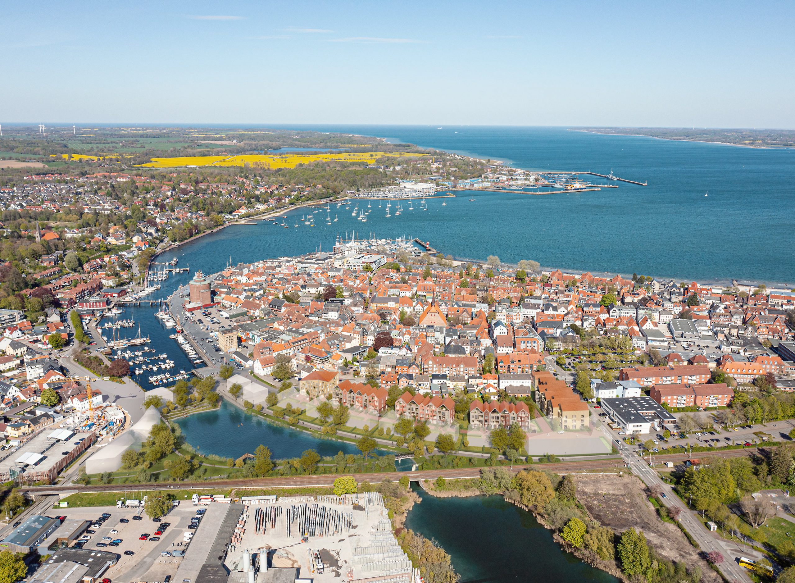 Nooröffnung Eckernförde, Vogelperspektive